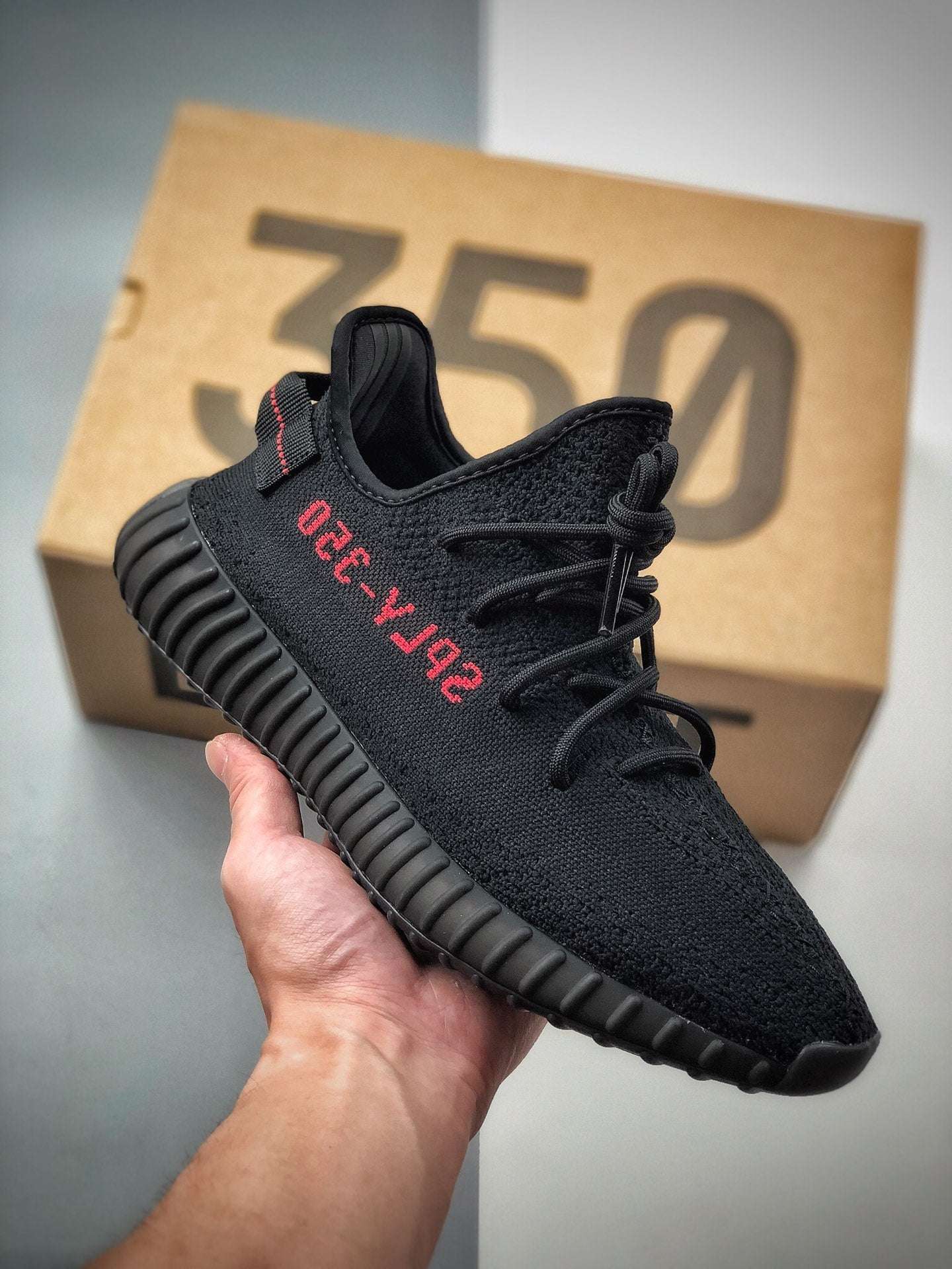 Adidas Yeezy 350 V2 Black & Red image 2
