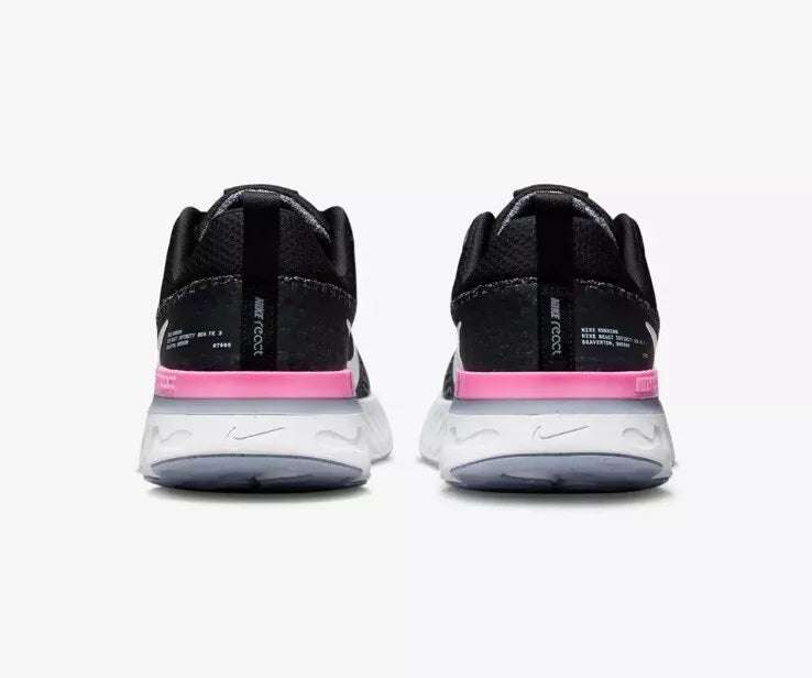 Nike React Infinity Run Flyknit 3 Black White Pink image 7