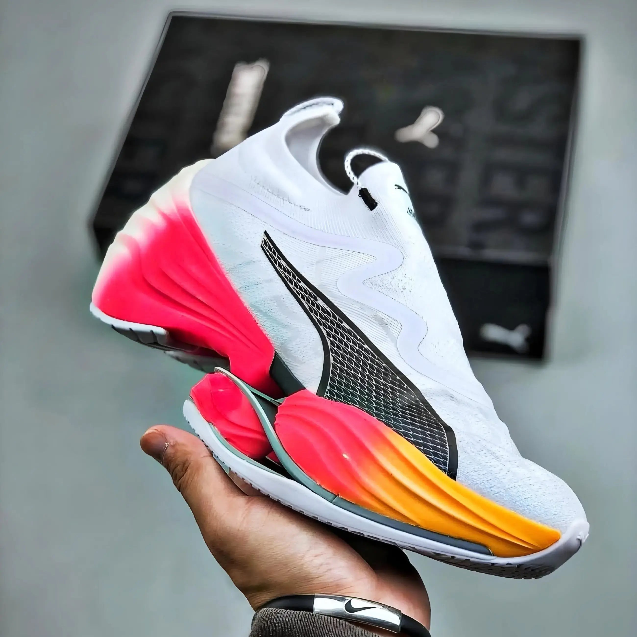 Puma Fast RB Nitro Elite White & Sun Stream