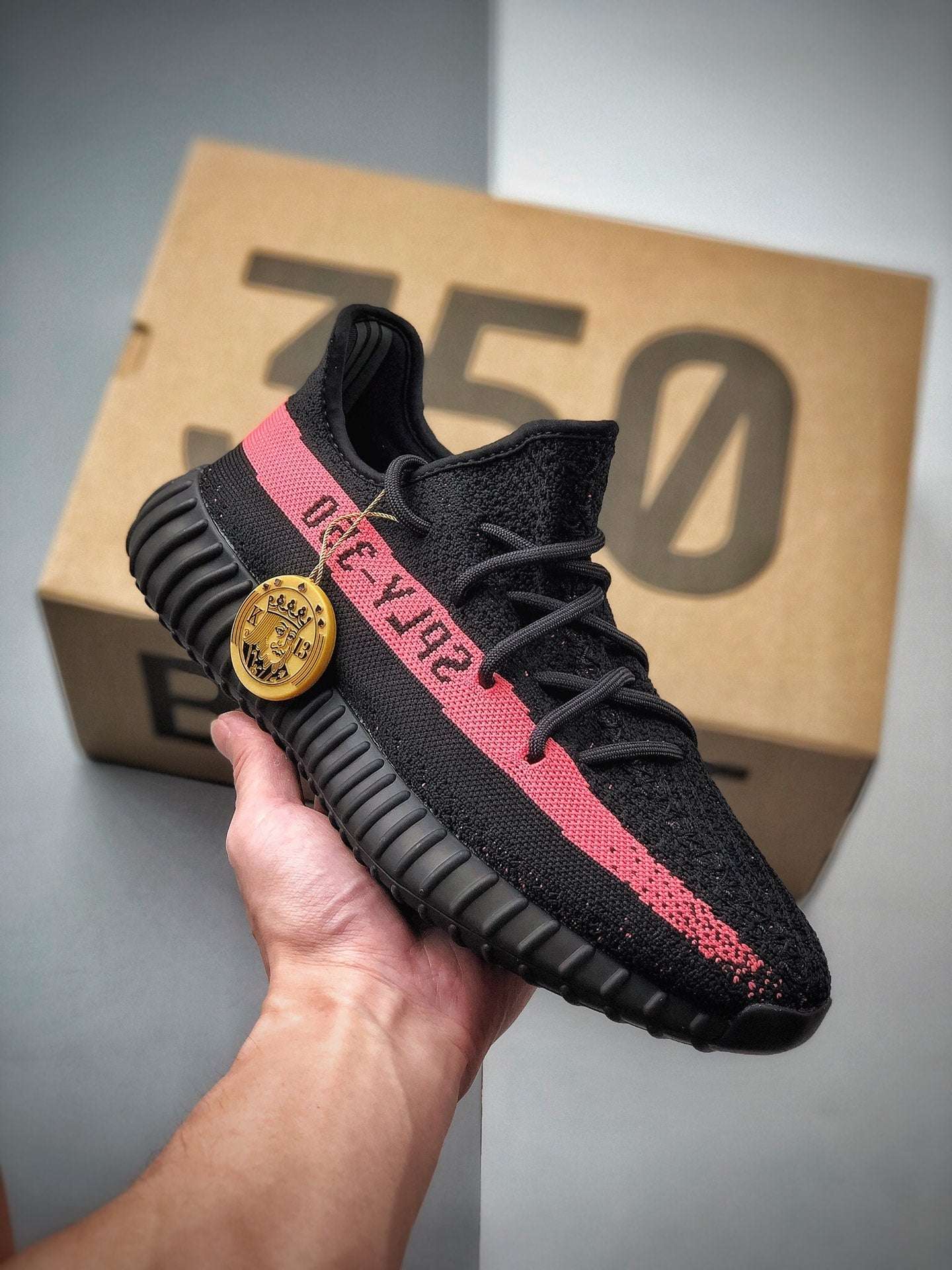 Adidas Yeezy 350 V2 Black & Pink image 2