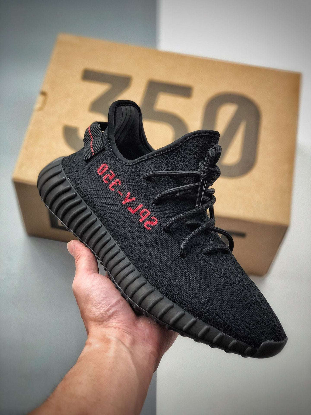 Adidas Yeezy 350 V2 Black & Red image 2