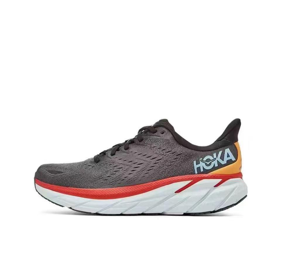 Hoka One Clifton 8 Anthracite Castlerock Red