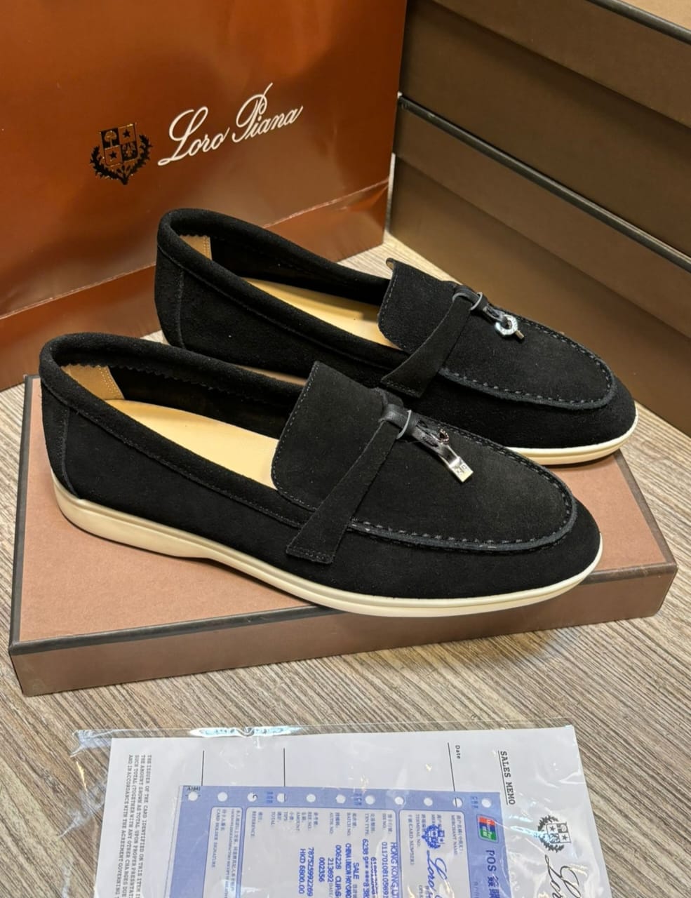 Loro Piana Black Loafers