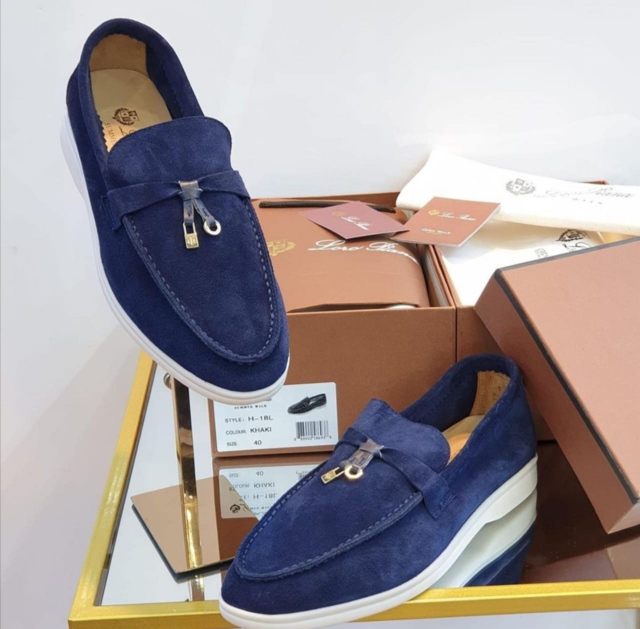 Loro Piana Blue Loafers