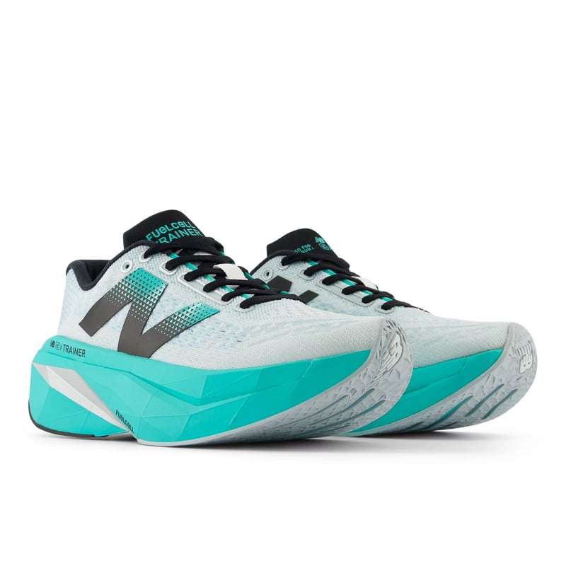 New Balance FuelCell SuperComp Trainer v3 White & Cyber Jade image 3