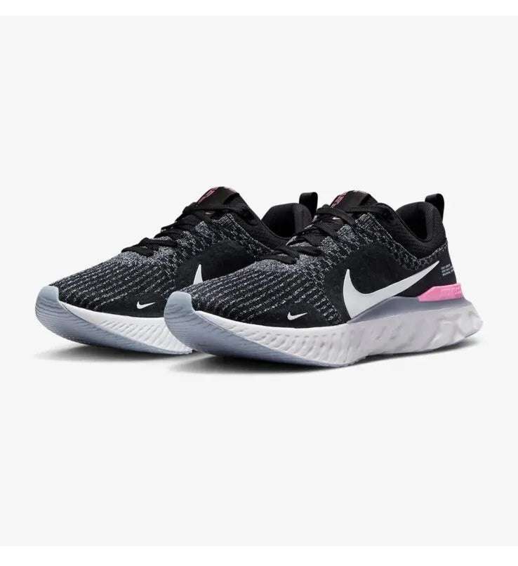 Nike React Infinity Run Flyknit 3 Black White Pink image