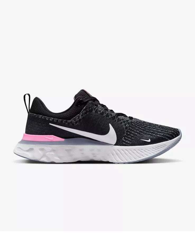 Nike React Infinity Run Flyknit 3 Black White Pink image 3