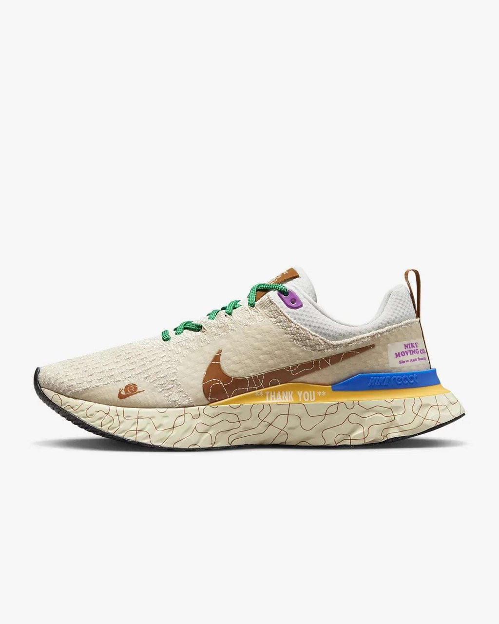 Nike React Infinity Run Flyknit 3 Premium Moving Company Phantom Oatmeal Citron image 3