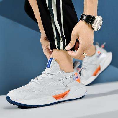 TRACER White Orange Breathable Causal Running Shoes image 2